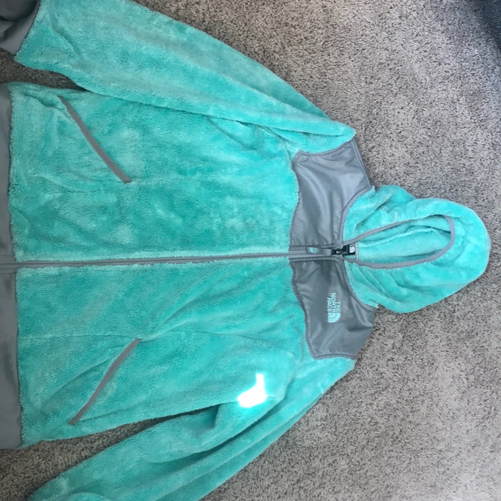Girls Mint Green & Grey fleece jacket.